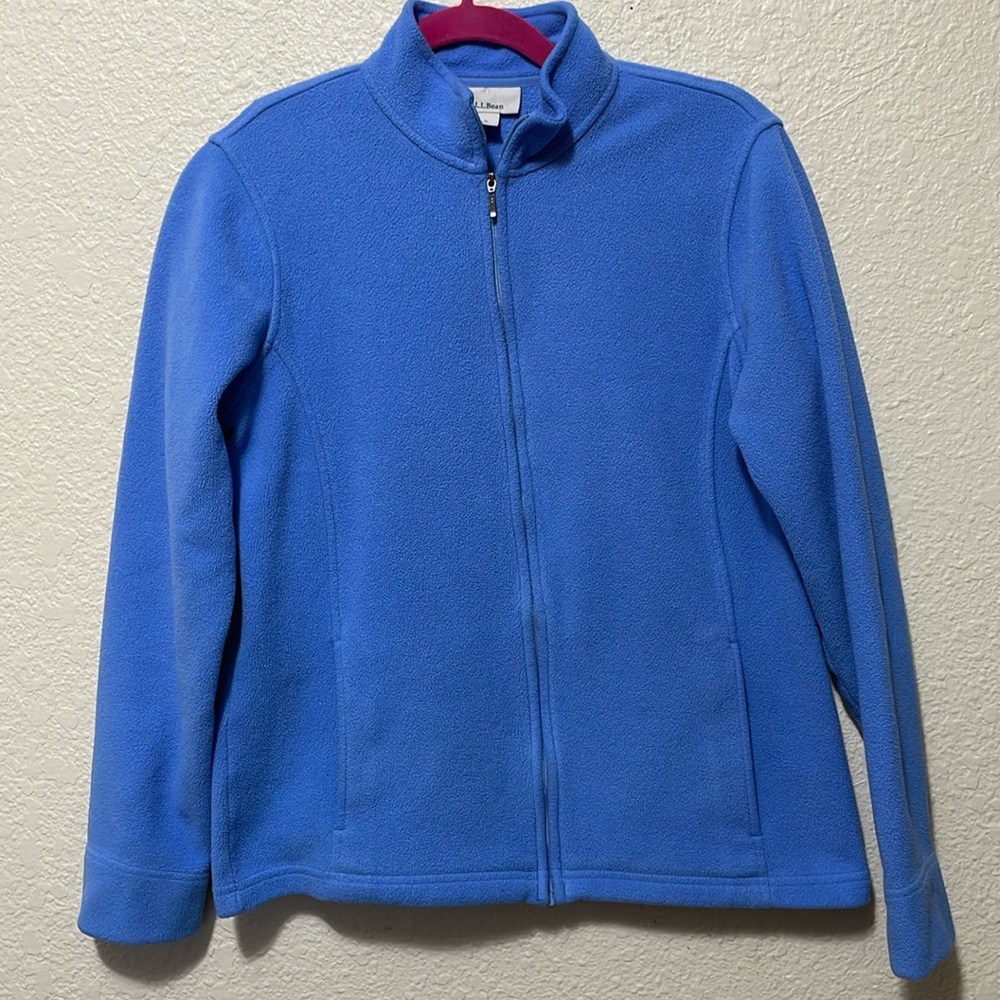 LL Bean Women's Blue Fleece Jacket. Good Condition. Size S.